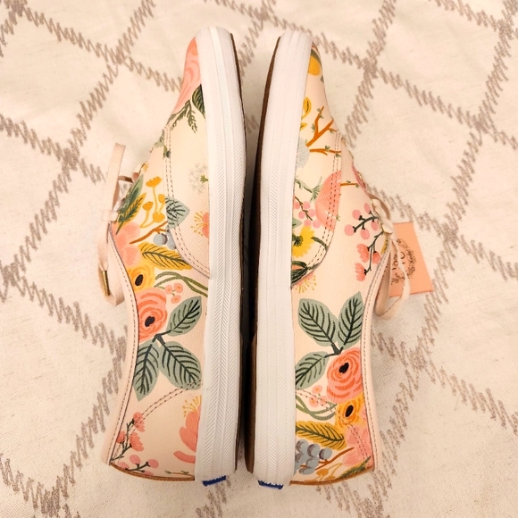 Keds x Rifle Paper Co Pink Green Floral Sneakers 8.5 NWOT Canvas - Picture 6 of 7